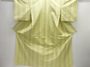 縞織出し手織り紬単衣着物